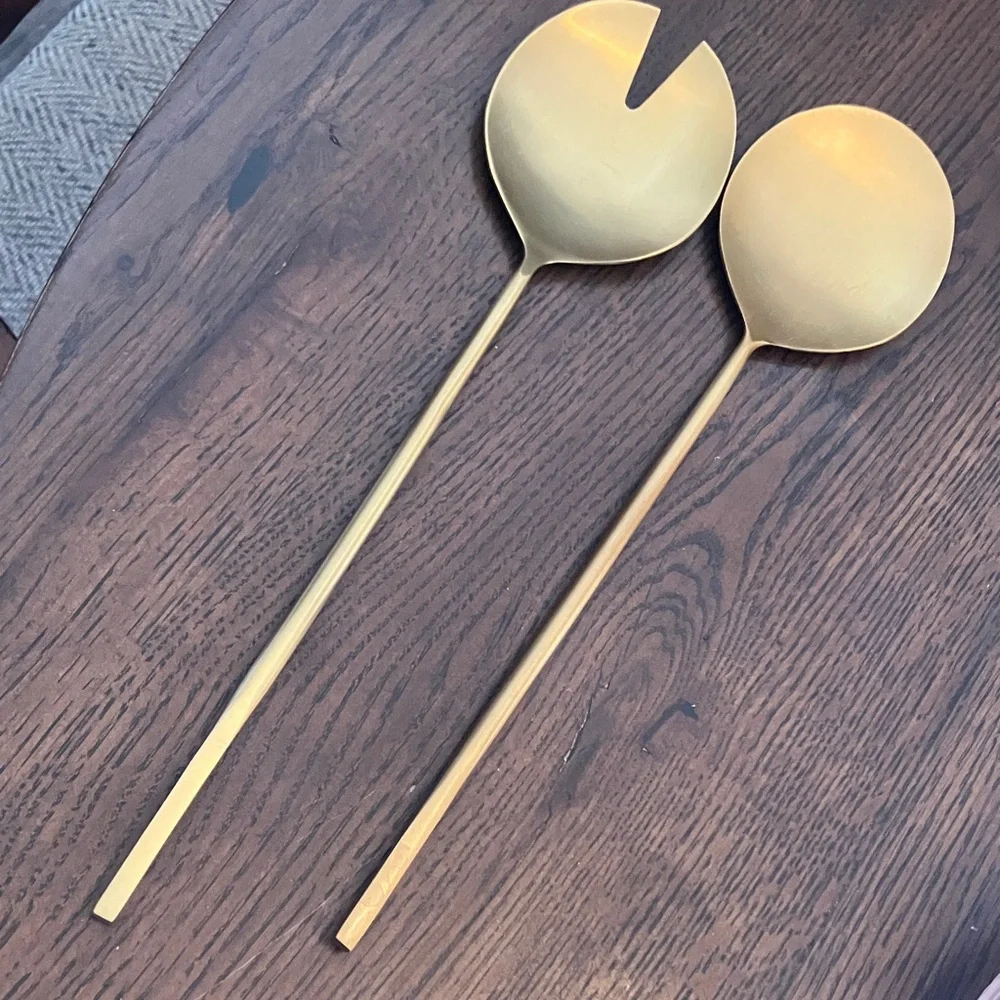 Crate and Barrel Brushed Gold Servers